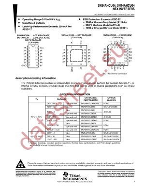 SN74AHCU04DBRG4 datasheet  